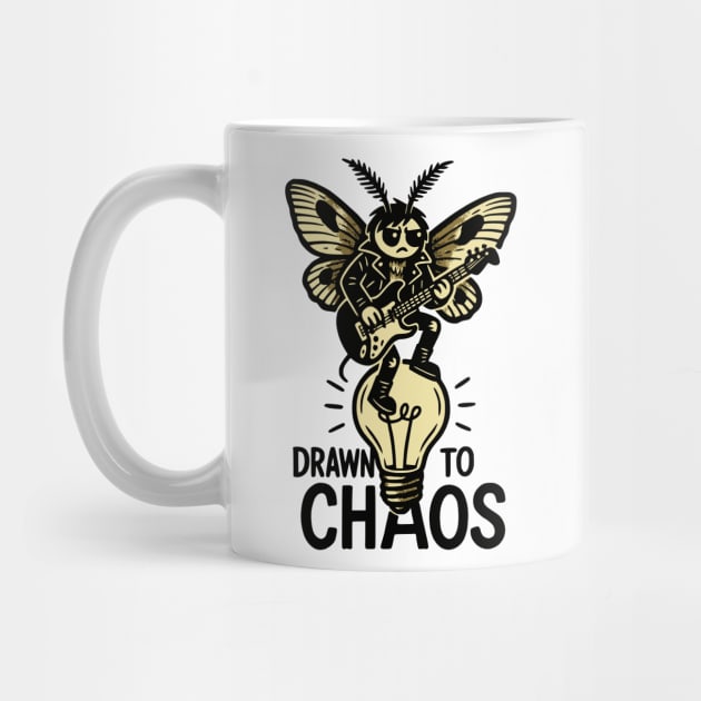Drawn To Chaos: The Punk Rock Moth Who Shreds by Designed By Marty